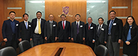 Prof. Rocky Tuan (fifth from left), Vice-Chancellor of CUHK and other faculty members welcome the delegation from CAE
